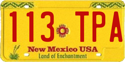 NM license plate 113TPA