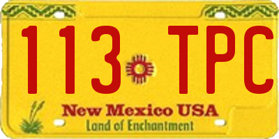 NM license plate 113TPC