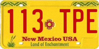 NM license plate 113TPE