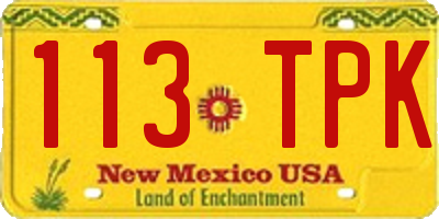 NM license plate 113TPK