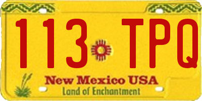NM license plate 113TPQ