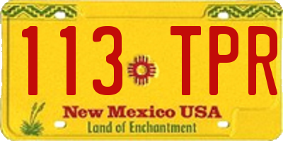 NM license plate 113TPR