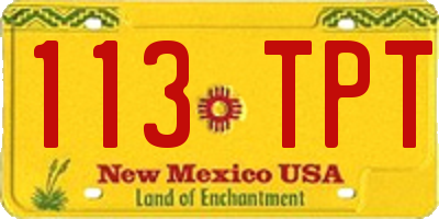 NM license plate 113TPT