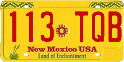 NM license plate 113TQB