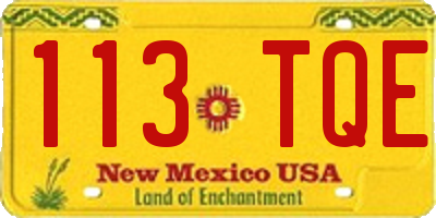 NM license plate 113TQE