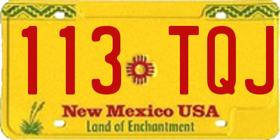 NM license plate 113TQJ