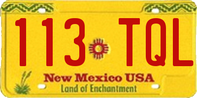 NM license plate 113TQL