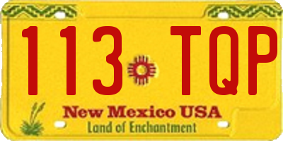 NM license plate 113TQP