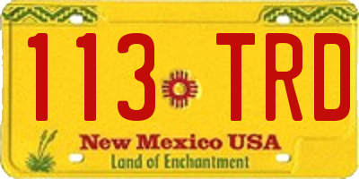 NM license plate 113TRD