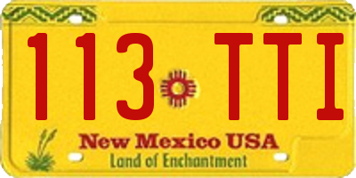 NM license plate 113TTI