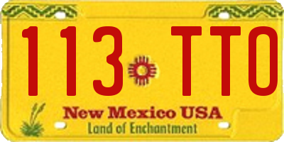 NM license plate 113TTO