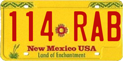 NM license plate 114RAB