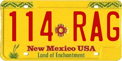 NM license plate 114RAG