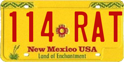 NM license plate 114RAT