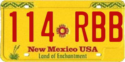 NM license plate 114RBB