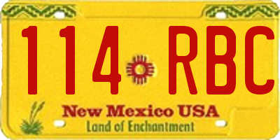 NM license plate 114RBC
