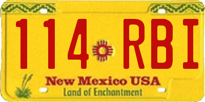 NM license plate 114RBI