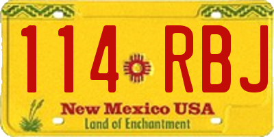 NM license plate 114RBJ