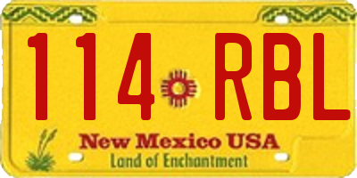 NM license plate 114RBL