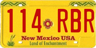 NM license plate 114RBR