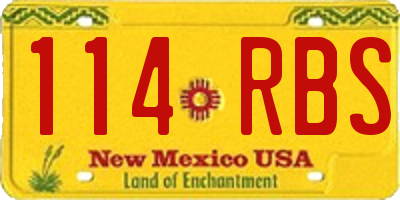 NM license plate 114RBS