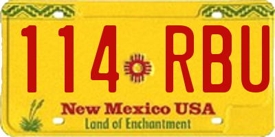 NM license plate 114RBU