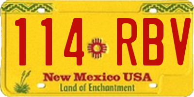 NM license plate 114RBV
