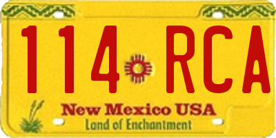 NM license plate 114RCA