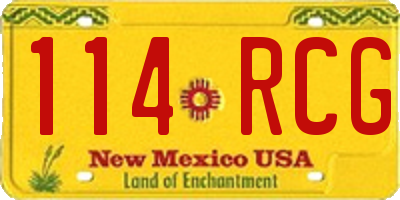 NM license plate 114RCG