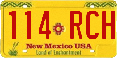 NM license plate 114RCH