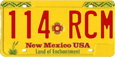 NM license plate 114RCM