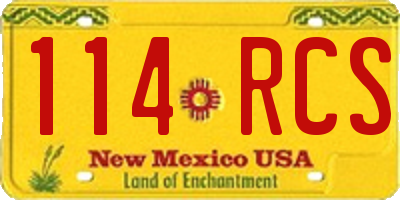 NM license plate 114RCS