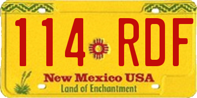NM license plate 114RDF