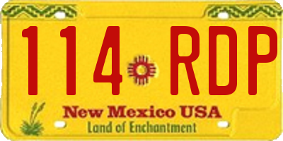 NM license plate 114RDP