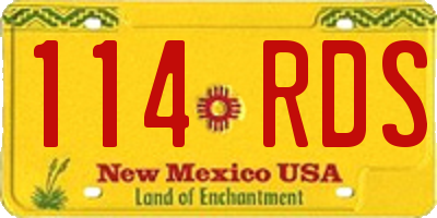 NM license plate 114RDS