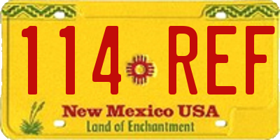 NM license plate 114REF