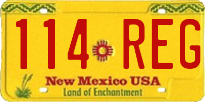 NM license plate 114REG