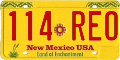 NM license plate 114REO