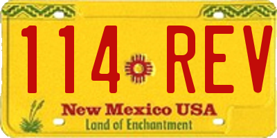 NM license plate 114REV