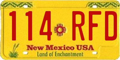 NM license plate 114RFD