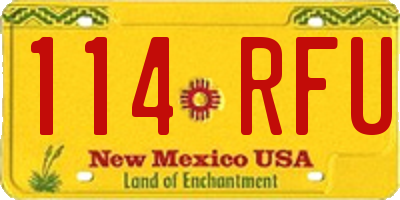 NM license plate 114RFU