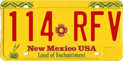 NM license plate 114RFV