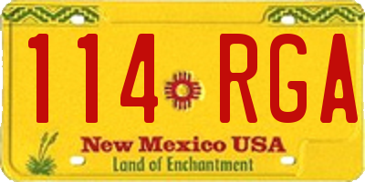 NM license plate 114RGA
