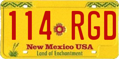 NM license plate 114RGD