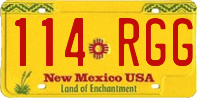 NM license plate 114RGG
