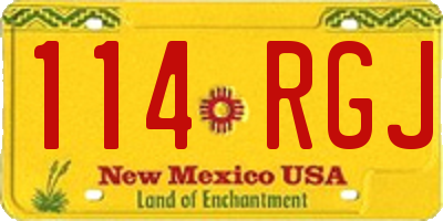 NM license plate 114RGJ