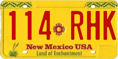NM license plate 114RHK