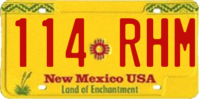 NM license plate 114RHM