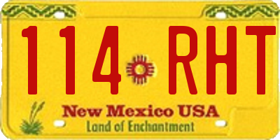 NM license plate 114RHT