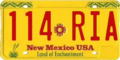 NM license plate 114RIA